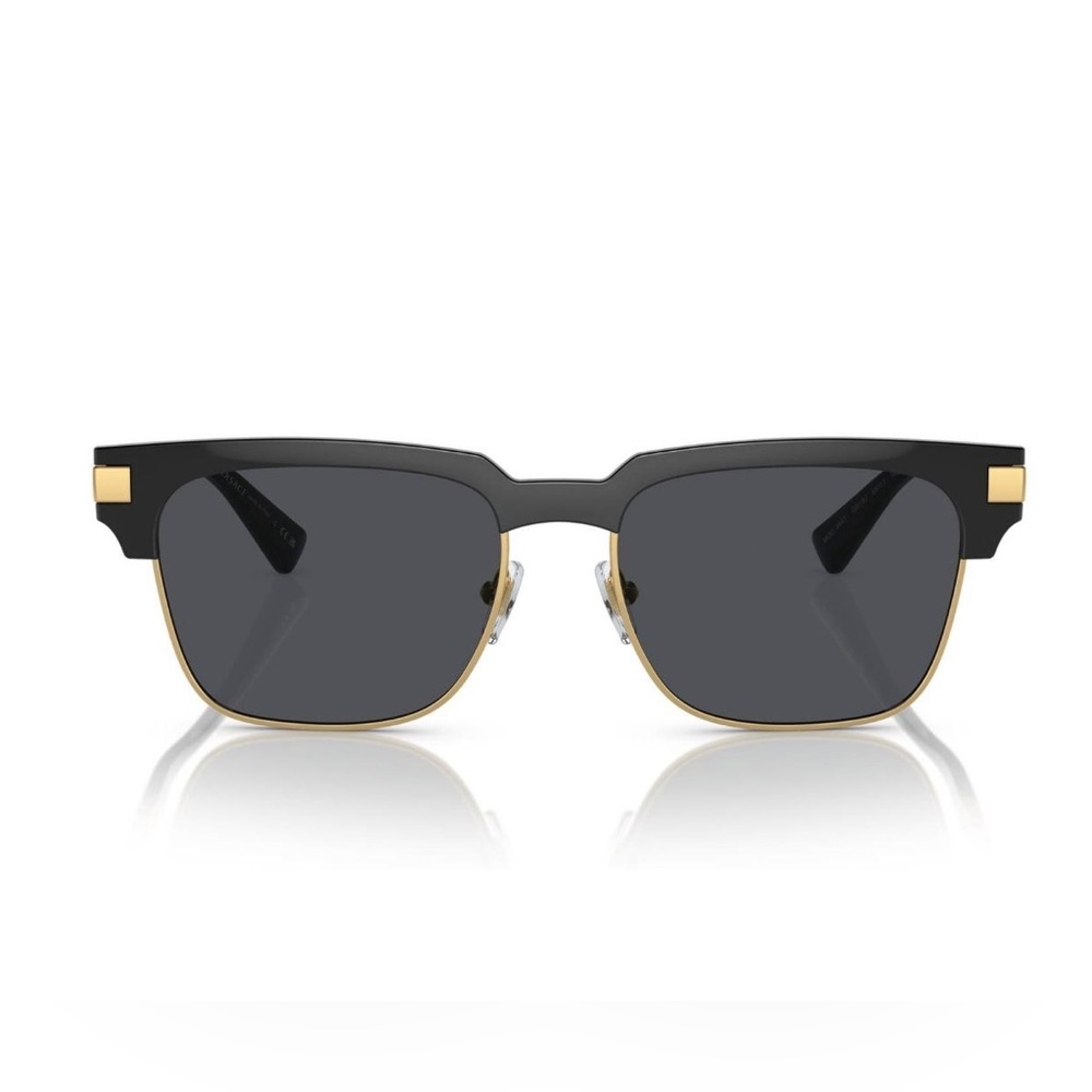 Versace Black and Gold Clubmaster Sunglasses